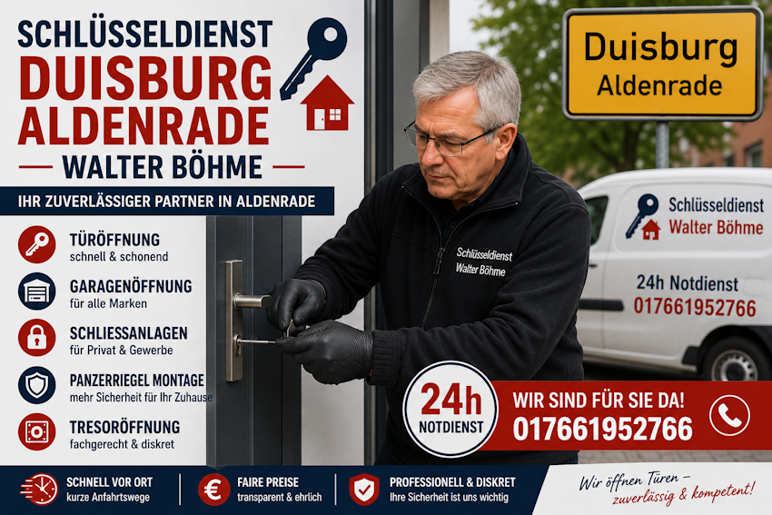 Türöffnung & Aufsperrdienst in Duisburg Aldenrade