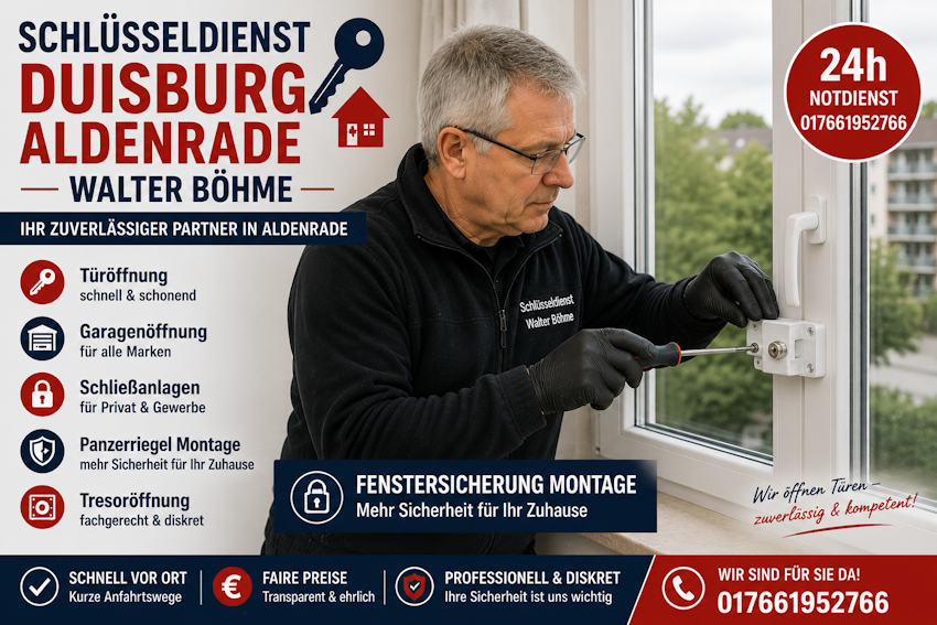 Schlüsseldienst Duisburg Aldenrade – Schnelle Hilfe rund um Türen, Schlösser & Sicherheit
