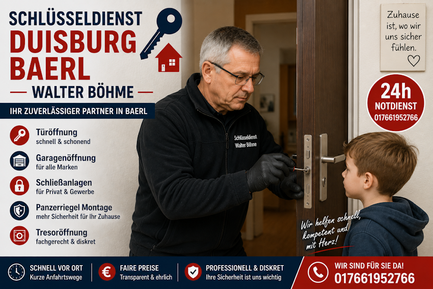 Schlüsseldienst Duisburg Baerl Türöffnung
