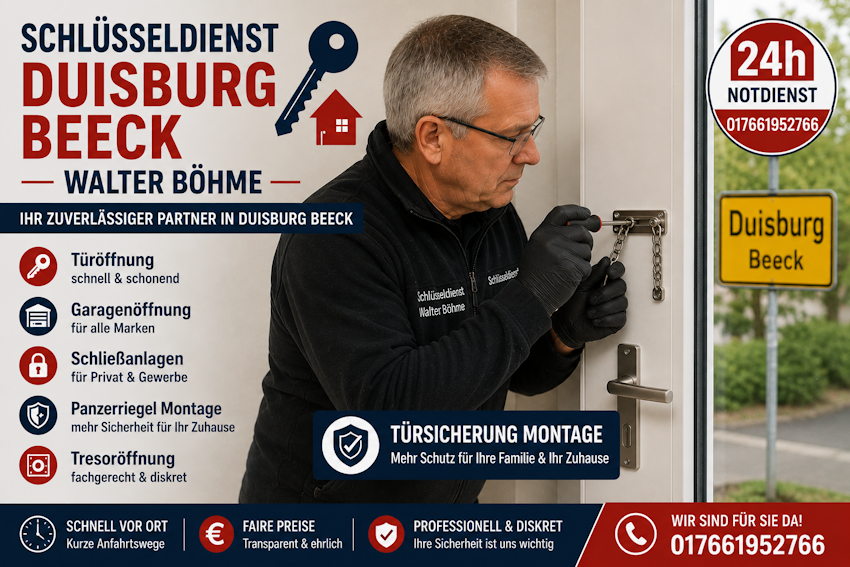 Schlüsseldienst Duisburg Aldenrade Türsicherung