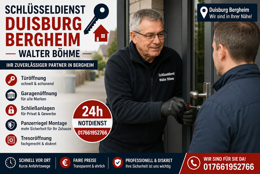 Schlüsseldienst Duisburg Bergheim Türöffnung